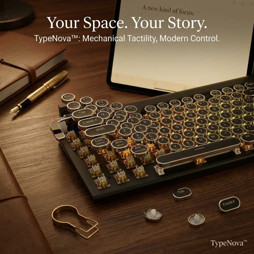 TypeNova — Retro Wireless Keyboard for Focused Work